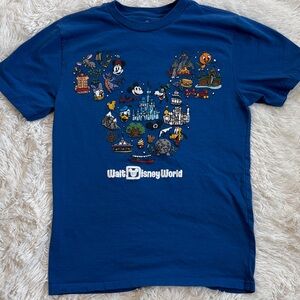 Disney Parks Women’s Blue Graphic Tee Shirt Mickey Mouse